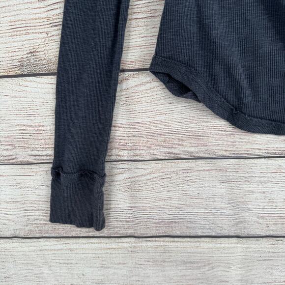 We the Free People Embroidered Henley Thermal Shirt Womens Small Blue Red Green - Picture 6 of 12